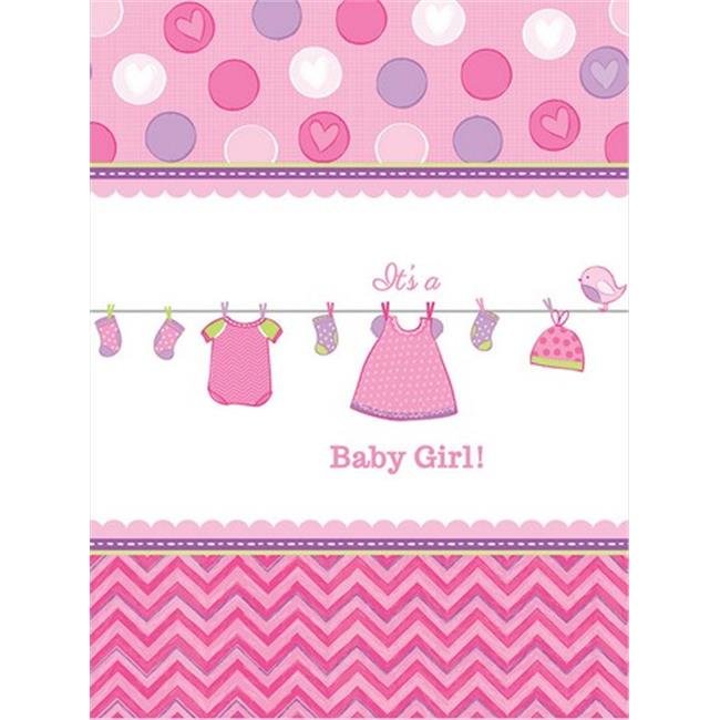 Amscan 571489 Shower With Love Girl Table Cover - Pack of 6